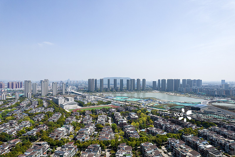 南京市江宁区九龙湖风光航拍图片素材