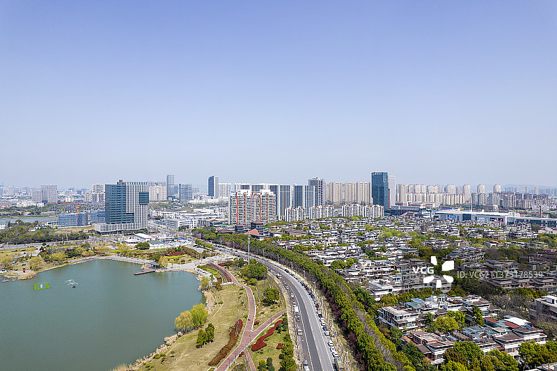 南京市江宁区九龙湖风光航拍图片素材