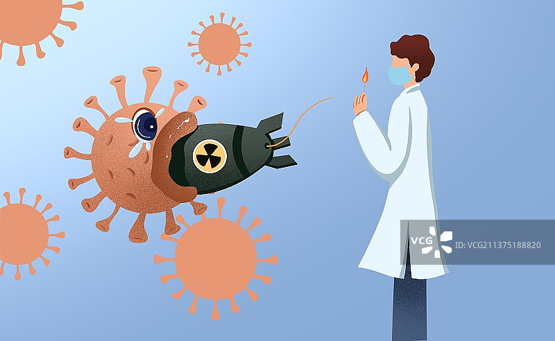 消灭病毒创意插画图片素材