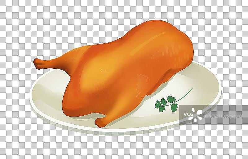 烤鸭特色饮食年俗美味诱人美食插画元素图片素材