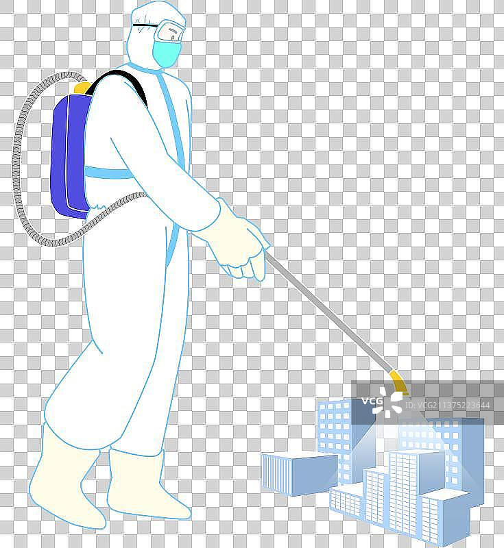 抗疫插画环境消毒图片素材