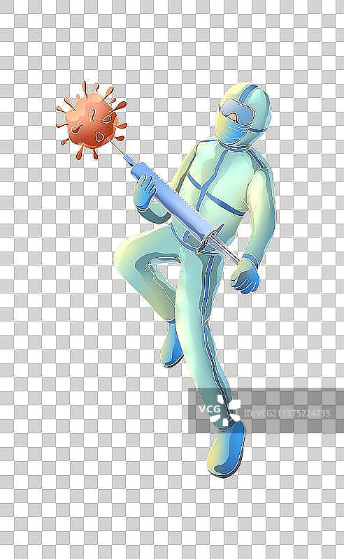 医护人员消灭病毒创意插画图片素材