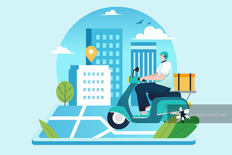 快递送货员图片素材