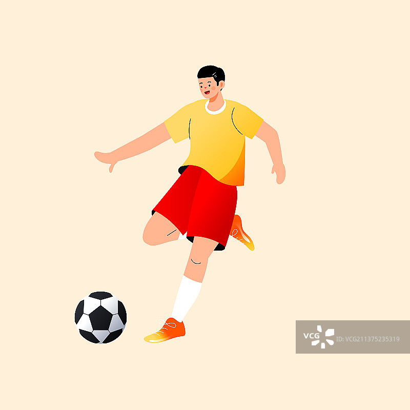 卡通51劳动节职业国庆节消防员运动员踢足球运动会国足体育旗子旅游旅行大自然风景渐变矢量插画图片素材