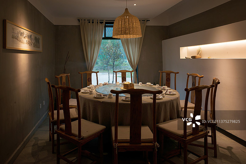 建筑内部装修，民宿的餐厅图片素材