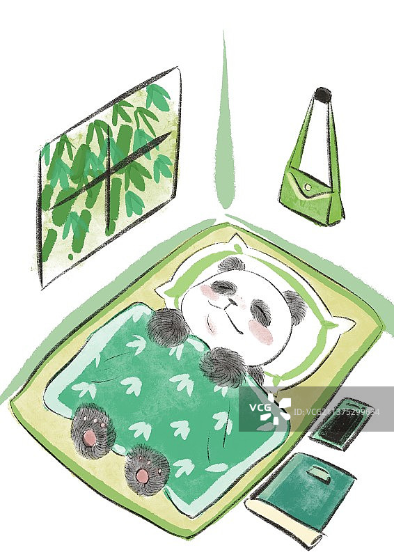 宅家熊猫图片素材