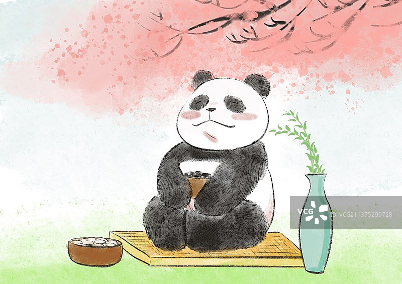 下棋熊猫图片素材