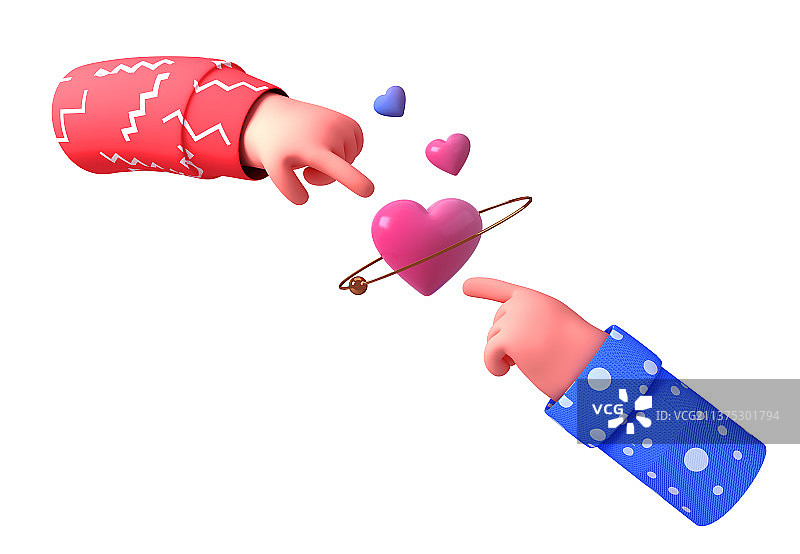 两只手指爱心插画海报图片素材