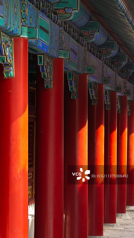 故宫紫禁城门廊立柱高清壁纸图片素材