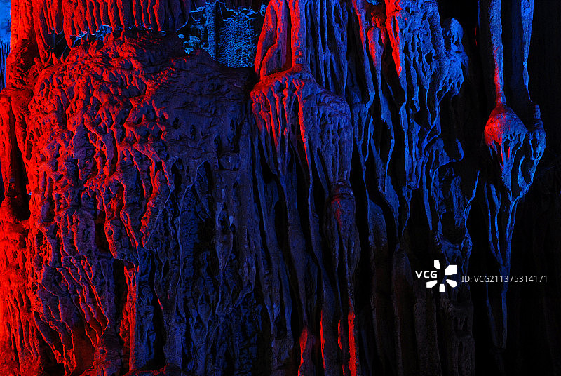 广西桂林，芦笛岩，溶洞。图片素材