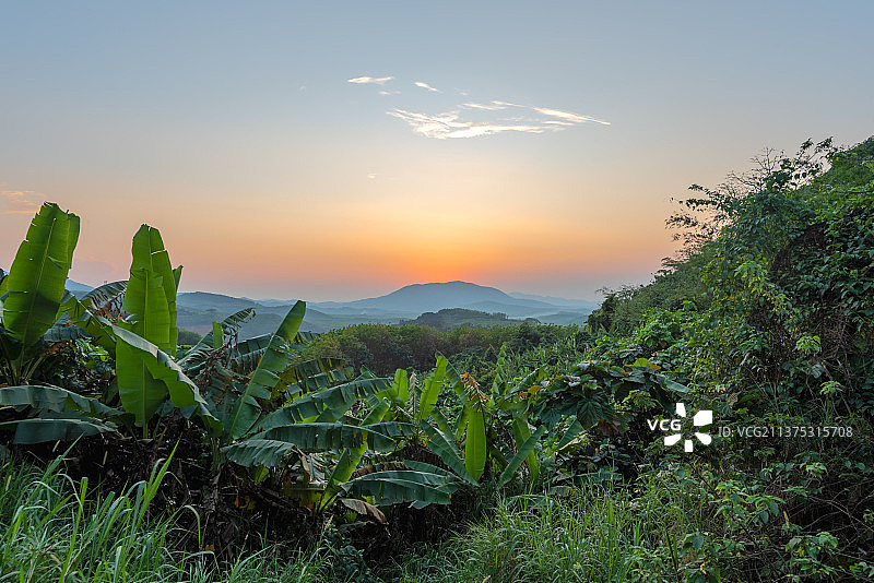 白沙九架岭日落图片素材