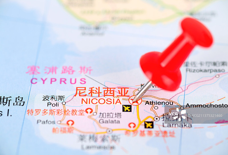 塞浦路斯首都尼科西亚位置图片素材