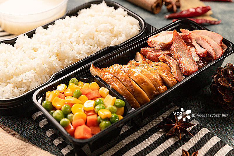 广东烧腊烤鸭饭图片素材