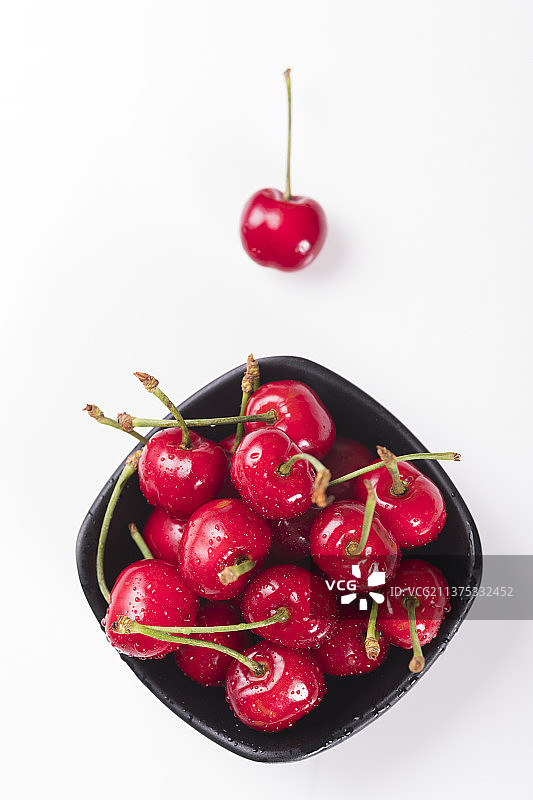 新鲜的樱桃车厘子特写图片素材