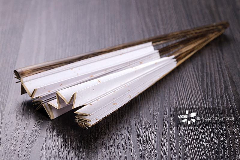 中国传统折扇纸扇特写图片素材