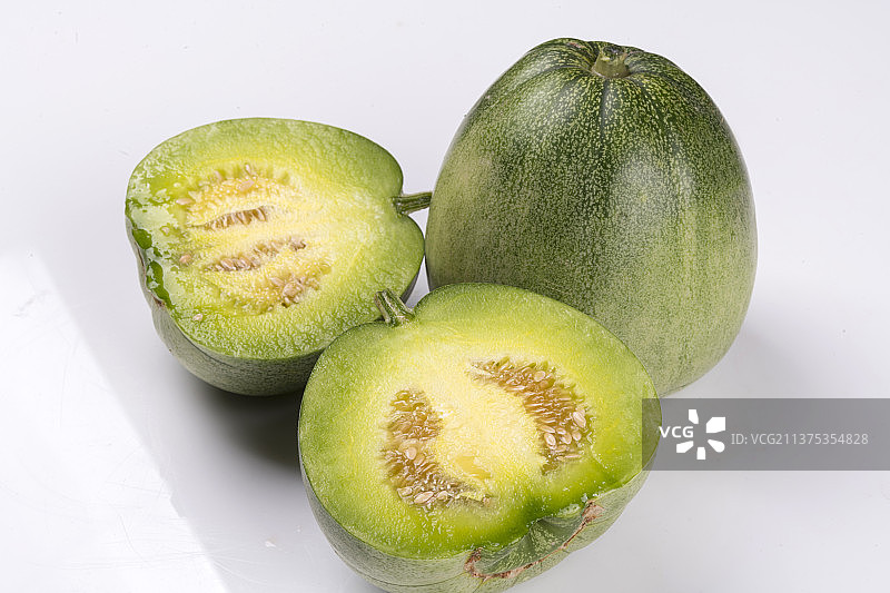 绿宝石甜瓜蜜瓜特写图片素材