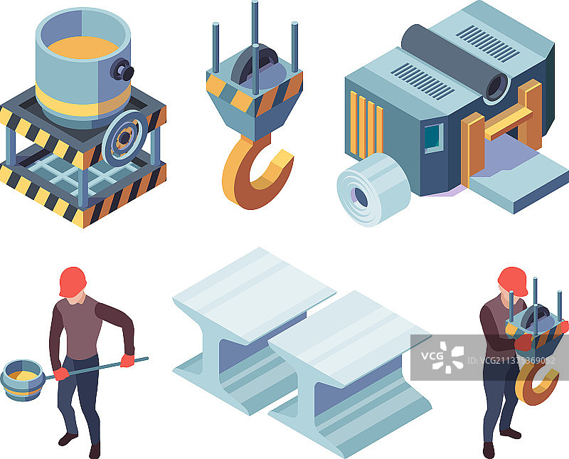 冶金等距钢铁生产工厂图片素材