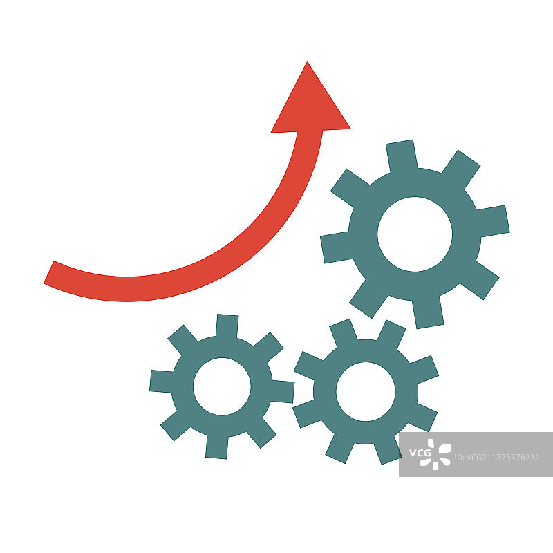 齿轮和上升的箭头改善业务图片素材