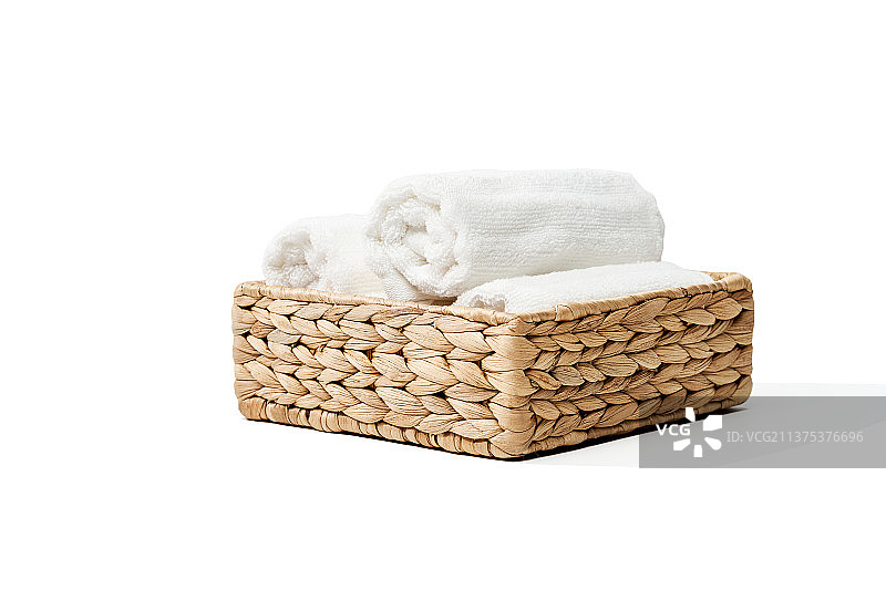 白背景前的白色洗脸方巾图片素材