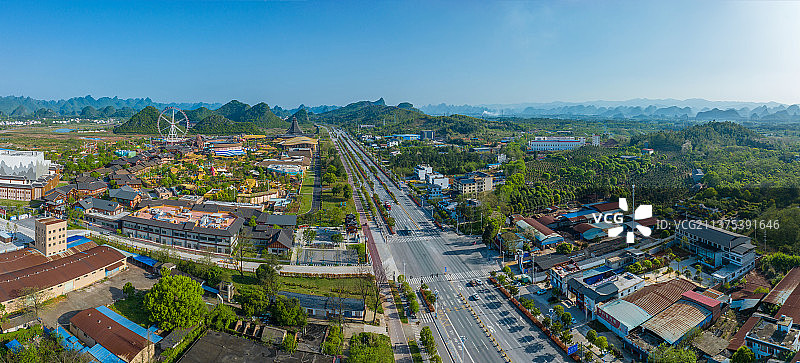 桂林大雁路交通航拍图片素材