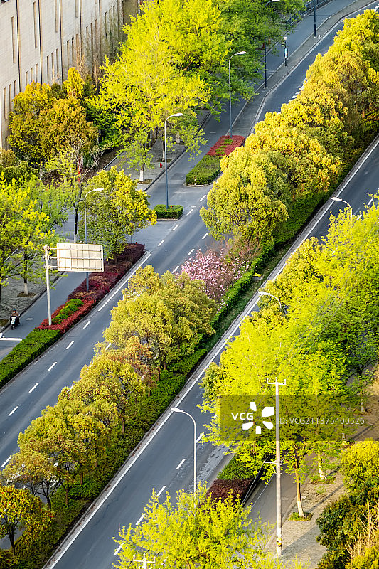 上海宝山刘行城市道路图片素材