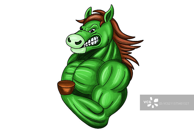 绿色的马图片素材