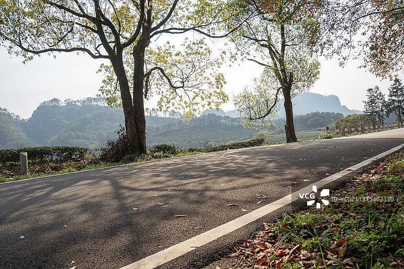 福建省南平市武夷山景区道路 武夷山国家公园 武夷山风光 景区公路 景区道路 道路 春天 路图片素材