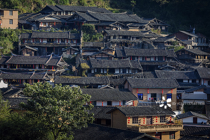 福建三明尤溪桂峰村晒秋美景图片素材