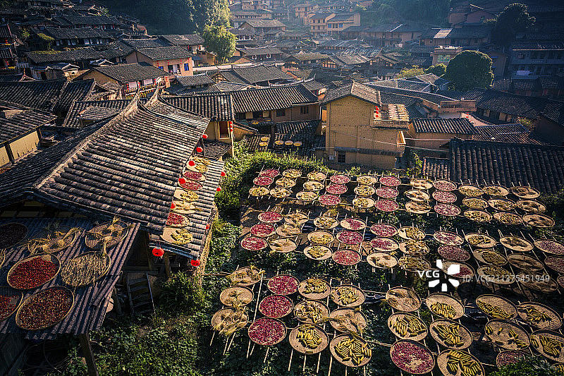 福建三明尤溪桂峰村晒秋美景图片素材