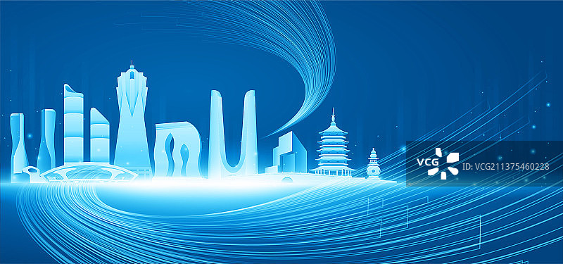 浙江城市插画图片素材