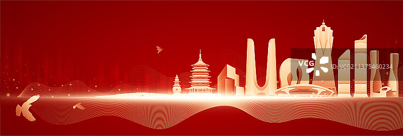 浙江城市插画图片素材