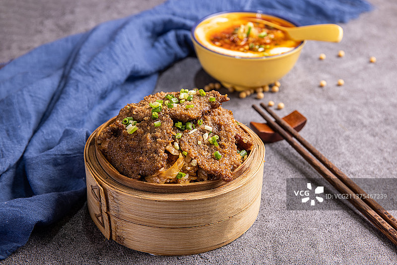 四川小吃干蒸渣肉蒸饭粉蒸肉图片素材
