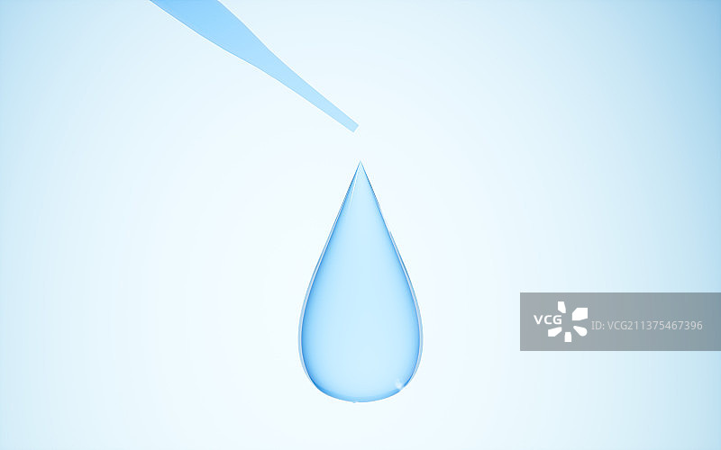 滴管与下落的溶液3D渲染图片素材