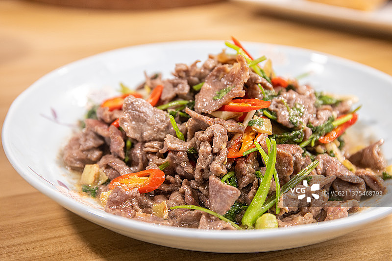 家常菜小炒黄牛肉图片素材