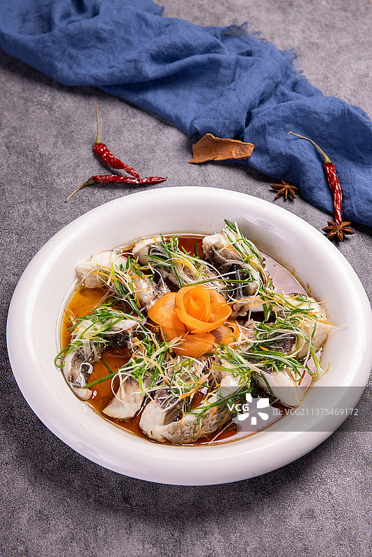 清蒸花鲢鱼肉图片素材