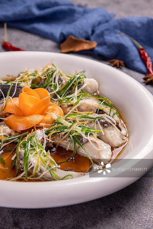 清蒸花鲢鱼肉图片素材