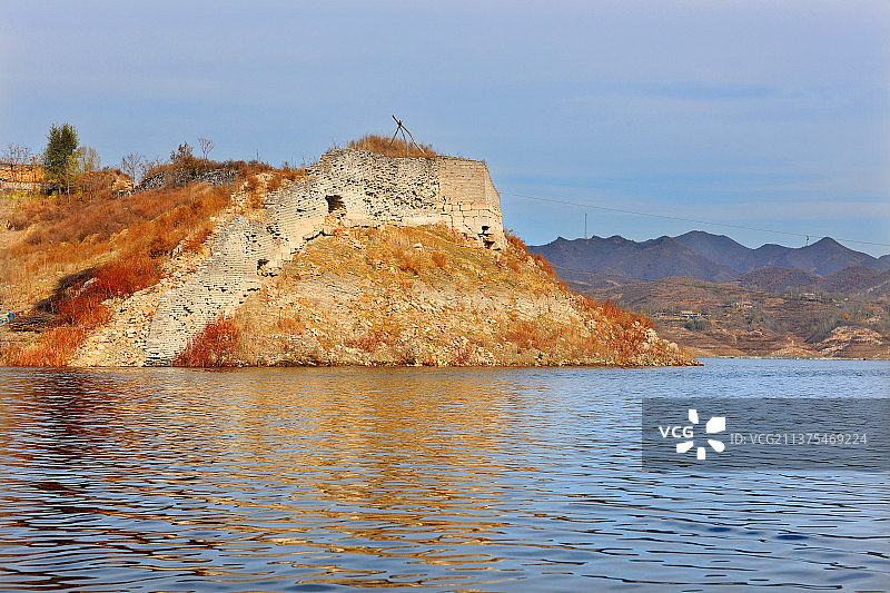河北，喜峰口长城，水长城。图片素材