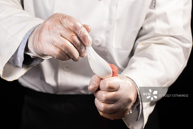 火锅菜制作手工牛肉丸图片素材