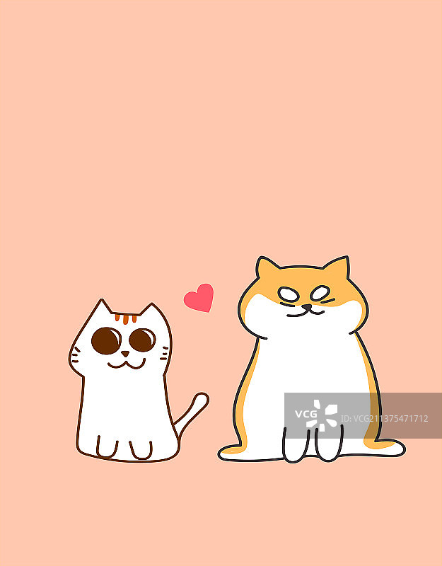 狗与猫萌宠IP形象设计插画（柴犬）图片素材