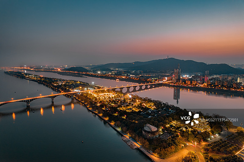 长沙湘江夜景图片素材