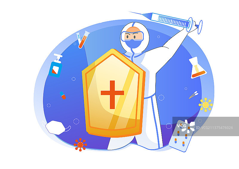 打疫苗矢量插画-1图片素材