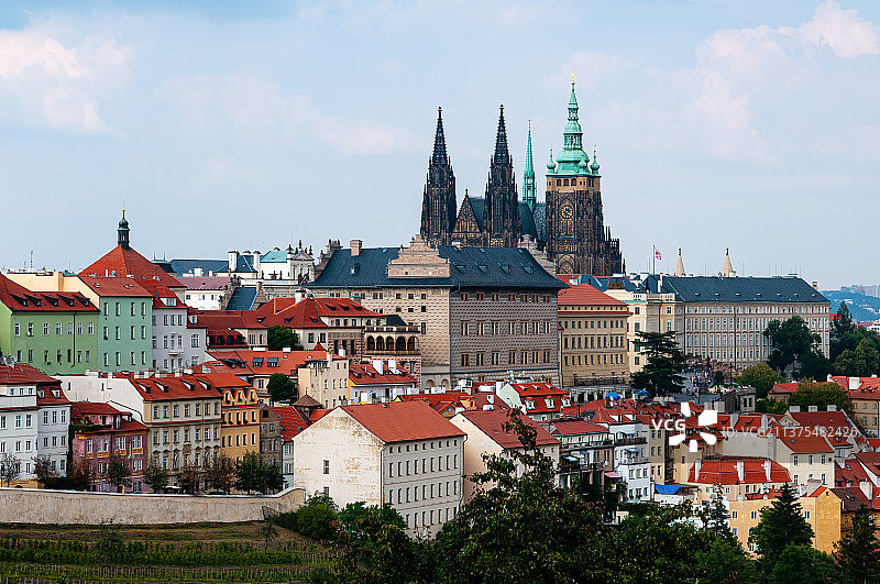 捷克布拉格城堡区圣维特大教堂皇宫建筑群图片素材