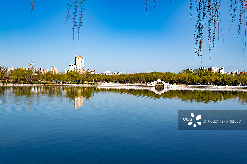 滨州中海水利风景区 孙武祠 滨州城市美景图片素材