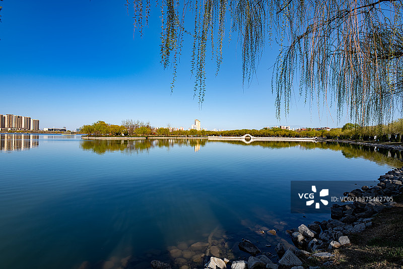 滨州中海水利风景区 孙武祠 滨州城市美景图片素材