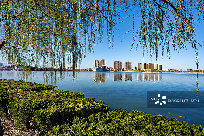 滨州中海水利风景区 孙武祠 滨州城市美景图片素材