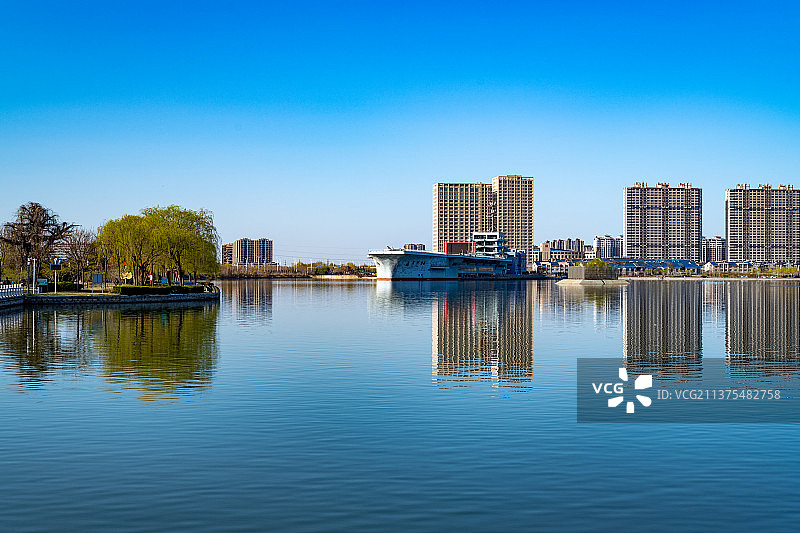 滨州中海水利风景区 孙武祠 滨州城市美景图片素材