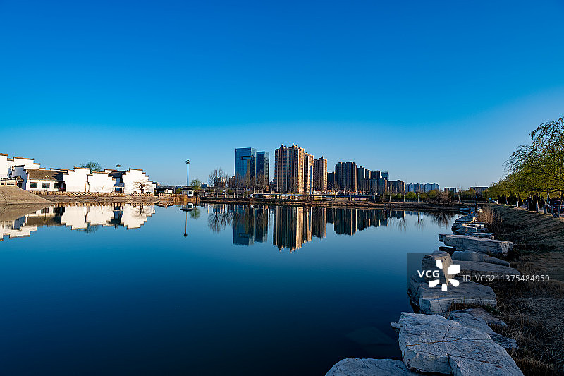 滨州中海水利风景区 四环五海 中海徽派建筑图片素材
