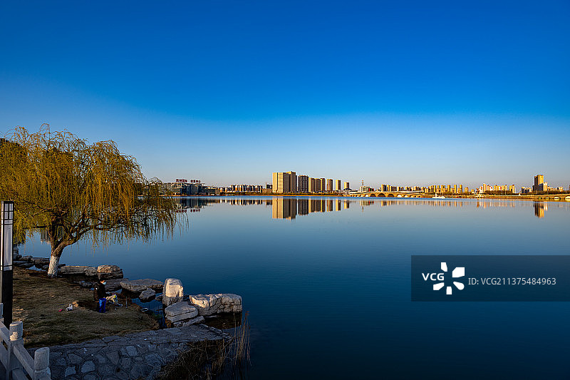 滨州中海水利风景区 四环五海 中海徽派建筑图片素材