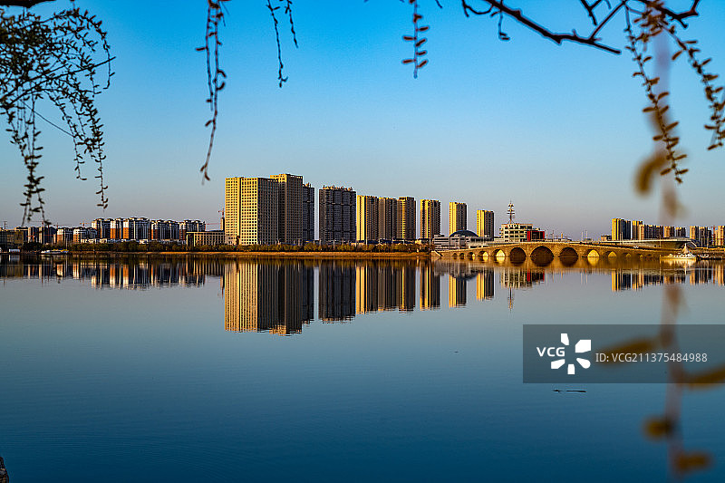 滨州中海水利风景区 四环五海 中海徽派建筑图片素材
