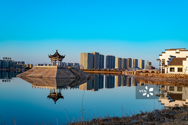 滨州中海水利风景区 四环五海 中海徽派建筑图片素材